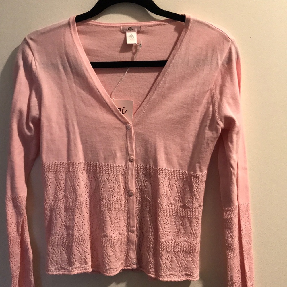 Pink Cotton Cardigan